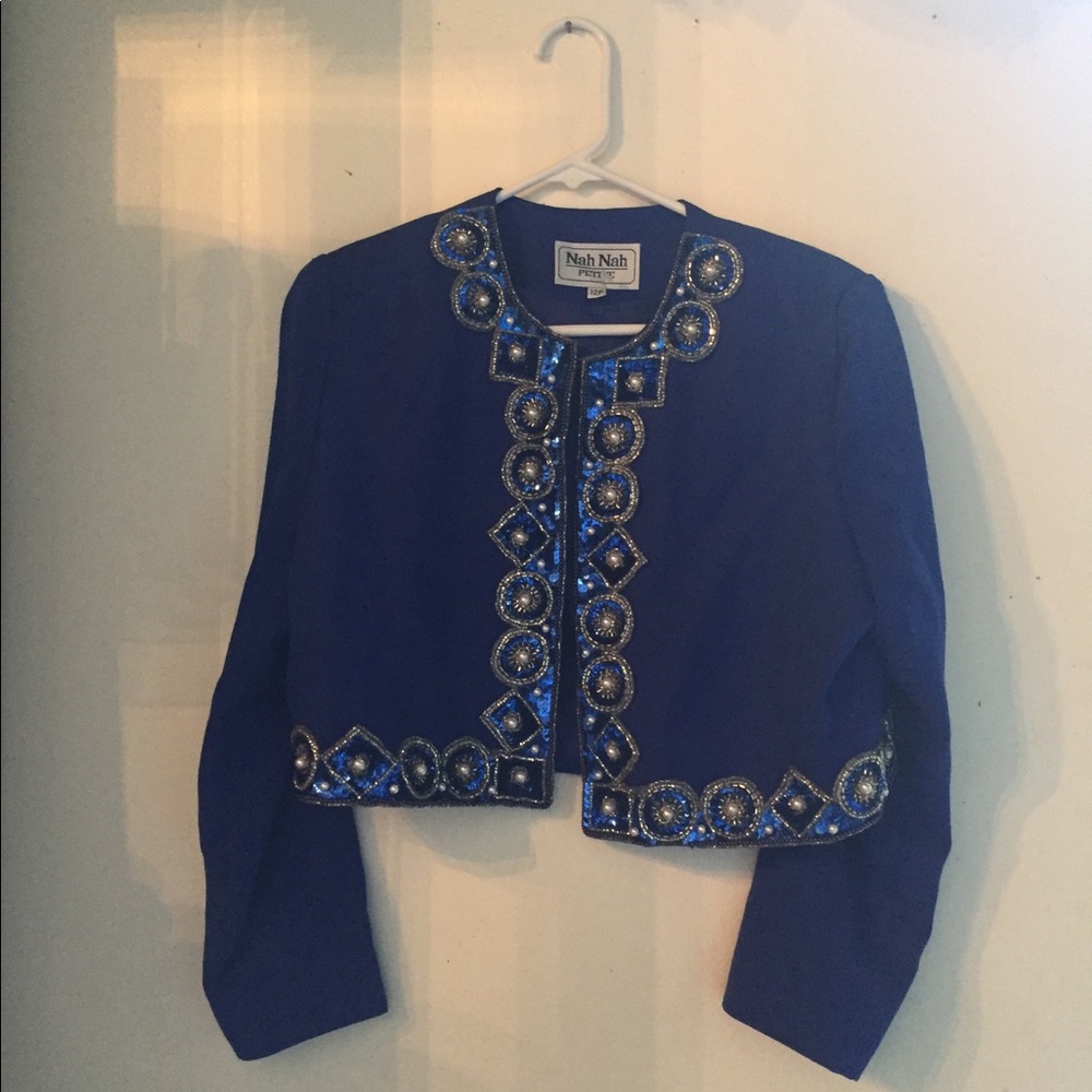 Blue jeweled blazer